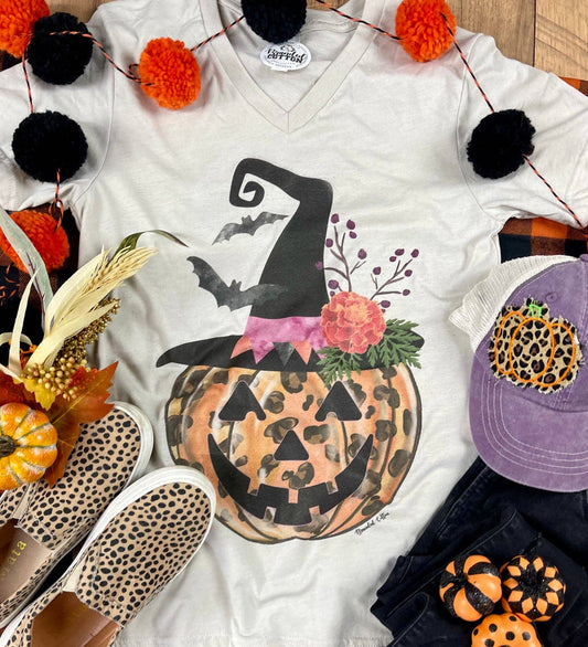 Witchy Leopard Pumpkin Tee