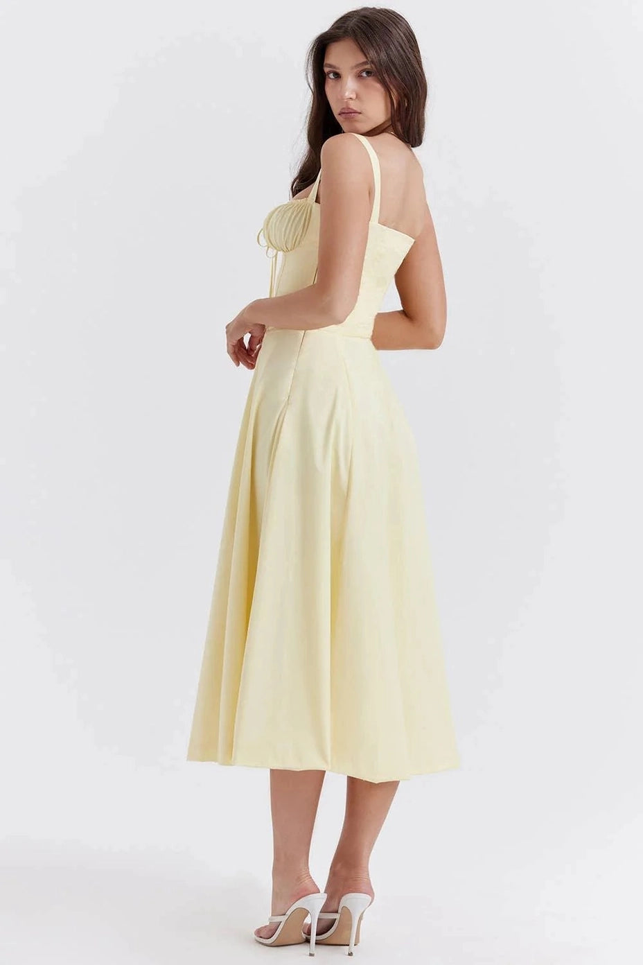 SweetKama Ladies Solid Color Midi
