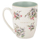 Mug Cream/Green Floral Give Thanks Ps. 107:1