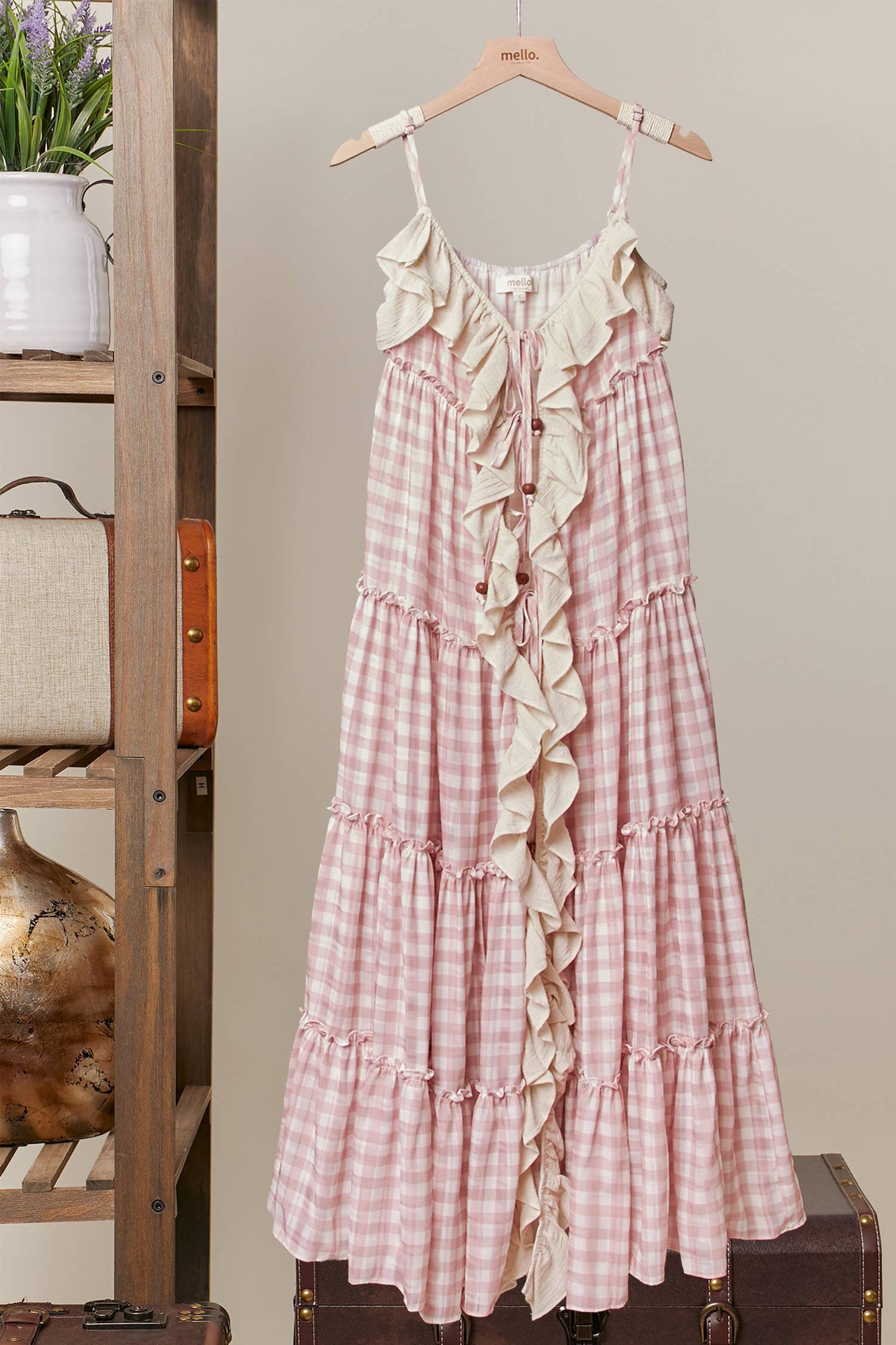Romantic Checker Ruffle Cardigan