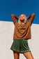 High-Waist Ruffle Velour Shorts with Pockets