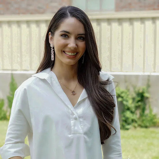 Texas A&M Aggies Pearl Cluster Outline Enamel Drop Earrings