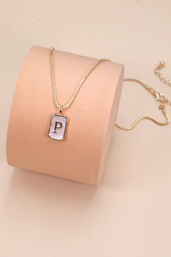 Danty Monogram Initial Pearly Charm Necklace