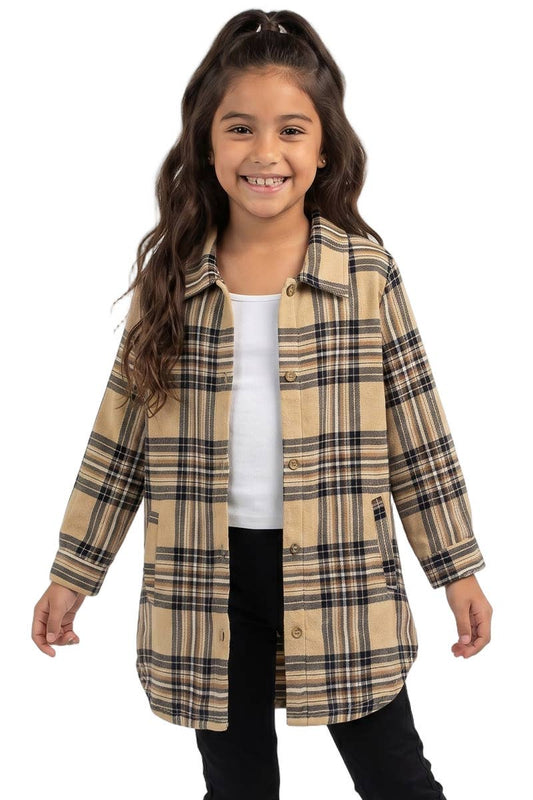 Girl's Plaid Flannel Shirt w/ Insert Pockets