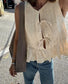 Pleated Bow Tie Front Sleeveless Top