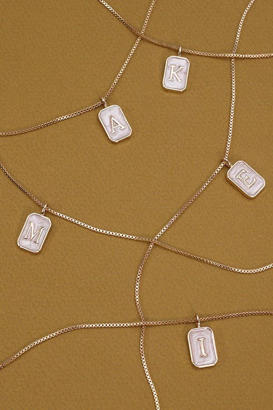 Danty Monogram Initial Pearly Charm Necklace