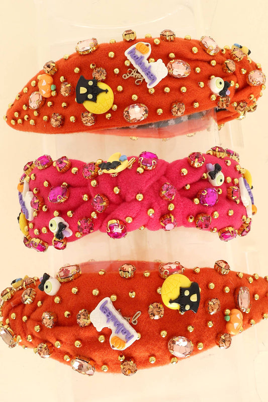 Halloween Themed Jeweled Knotted Headband