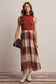 Mock Neck Mixed Plaid Midi