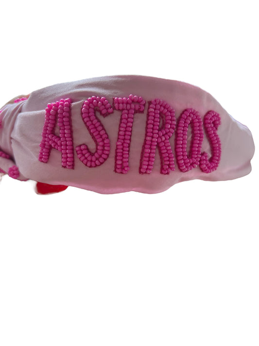 Astros Beaded Pink Headband