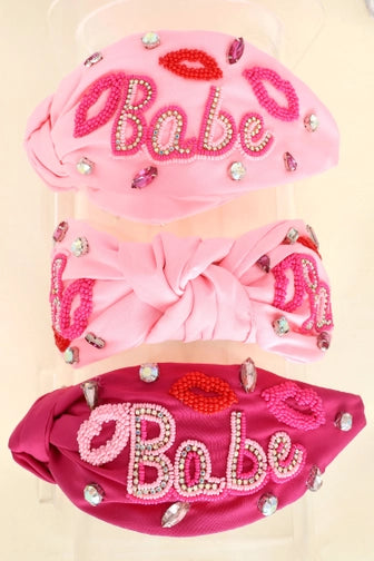 Valentine Babe Lips Pattern Beaded Headband