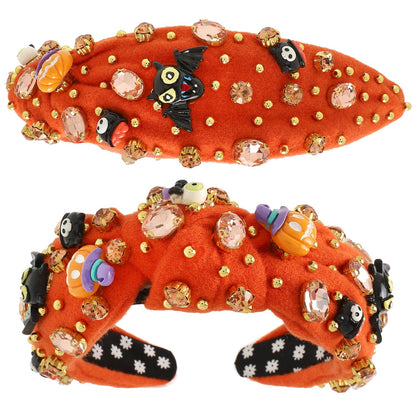 Halloween Themed Jeweled Knotted Headband
