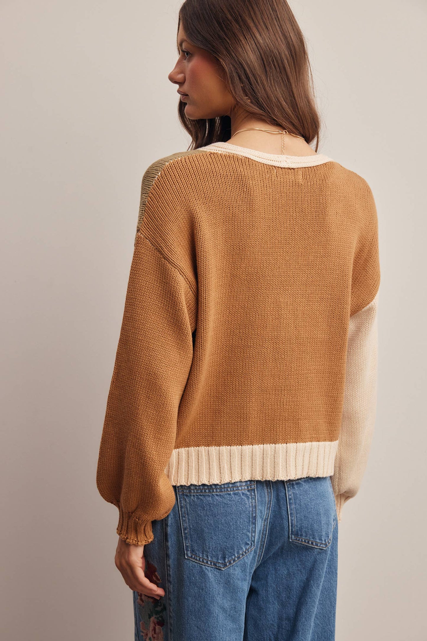 Color Block Knit Cardigan