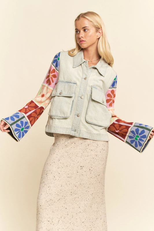 Light Denim Multi Patch Jacket