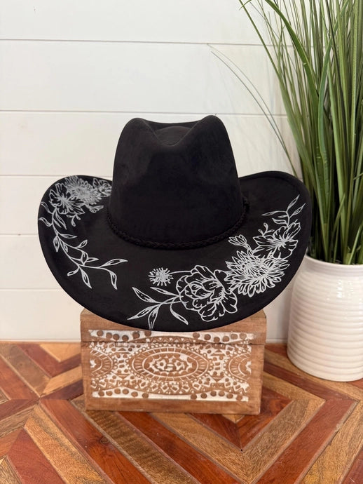 Black Floral Print Cowgirl