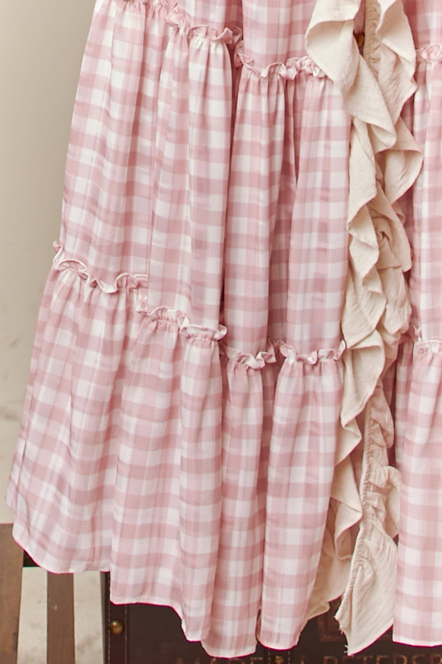 Romantic Checker Ruffle Cardigan