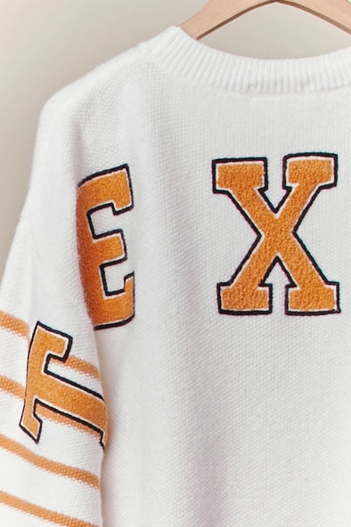 Texas Embroidery Over Size Sweater