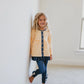 WH Kids Navy & Mustard Gingham Check Button Pocket Pant Set Girls