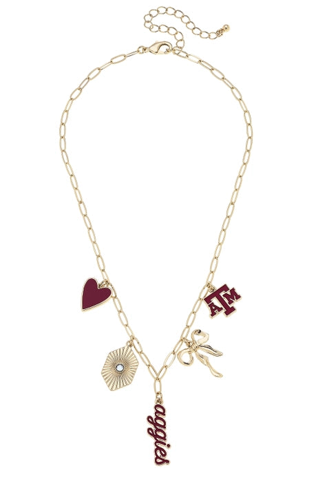 Texas A&M Paper Clip Charm Necklace