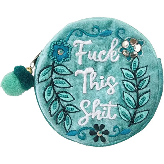 F This S*** Velvet Beaded Pouch