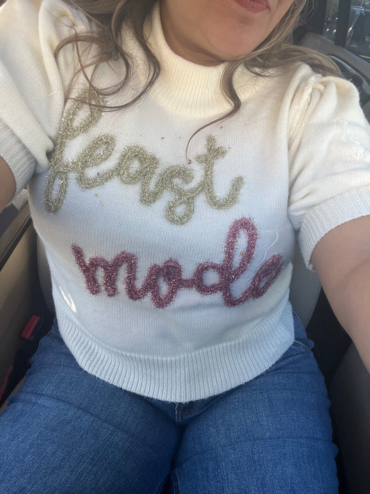 Feast Mode Lurex Embroidered Sweater