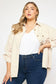 Solid Corduroy Long Sleeve Shacket - Curvy