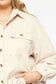 Solid Corduroy Long Sleeve Shacket - Curvy