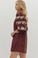 Solid Burgundy Puff Sleeve Mini