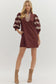 Solid Burgundy Puff Sleeve Mini