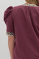 Solid Pleated Puff Sleeve Mini - Curvy
