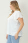Solid V Neck Flutter Sleeve Top - Curvy