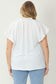 Solid V Neck Flutter Sleeve Top - Curvy