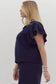 Textured Solid Ruffle Sleeve Top - Curvy