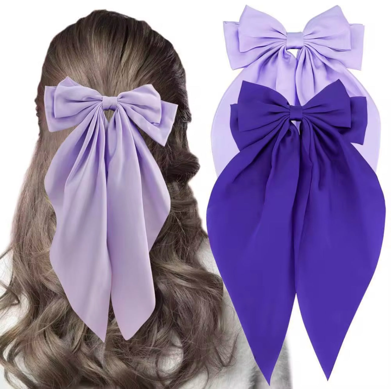 Elegant Silk Satin French Barrette Bow