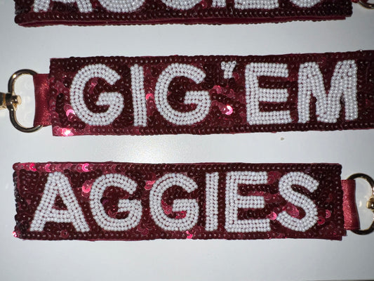 Gig'Em Sequin Key Holder