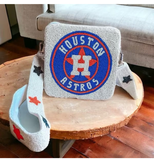 Game Day Beaded Box Bag - Astros