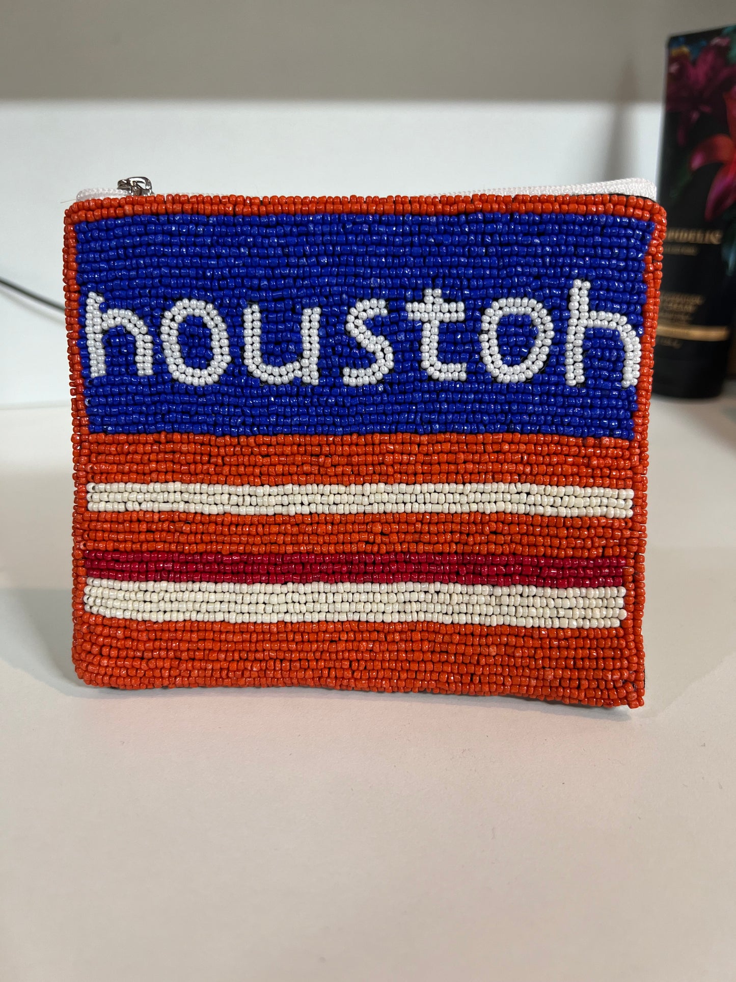 Beaded Game Day Coin Purse - Houston/A&M/Pink Astros