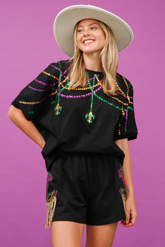 Mardi Gras Sequin Shorts