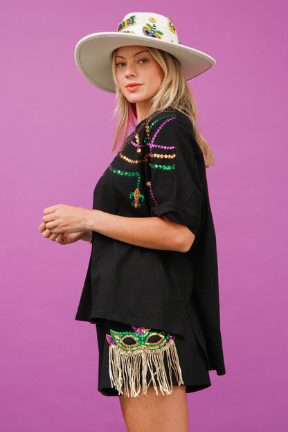 Mardi Gras Sequin Shorts
