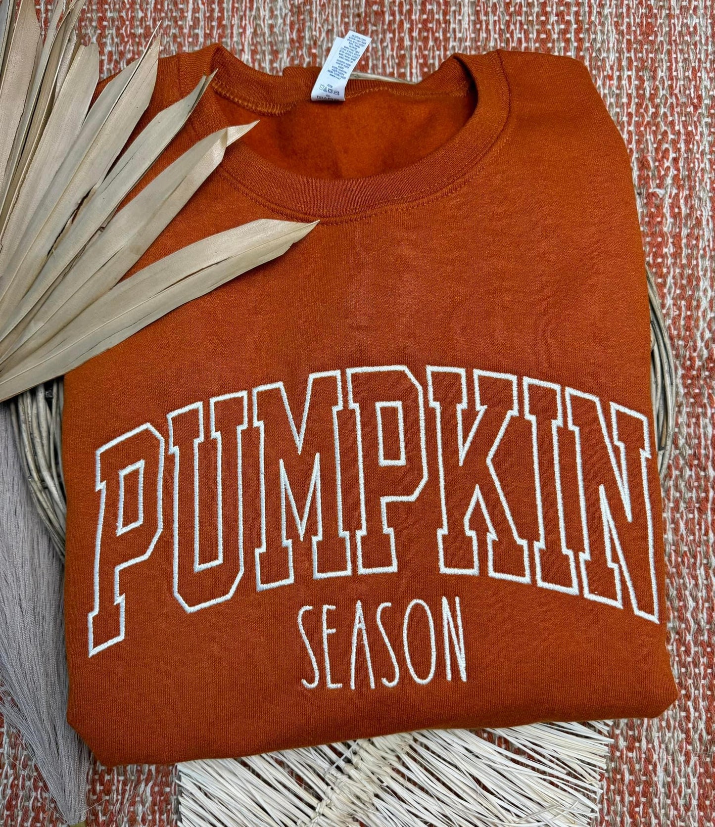 Pumpkin Season Embroidered Sweat Shirt