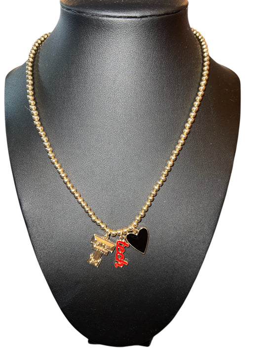 Texas Tech Red Raiders Ball Bead Charm Necklace