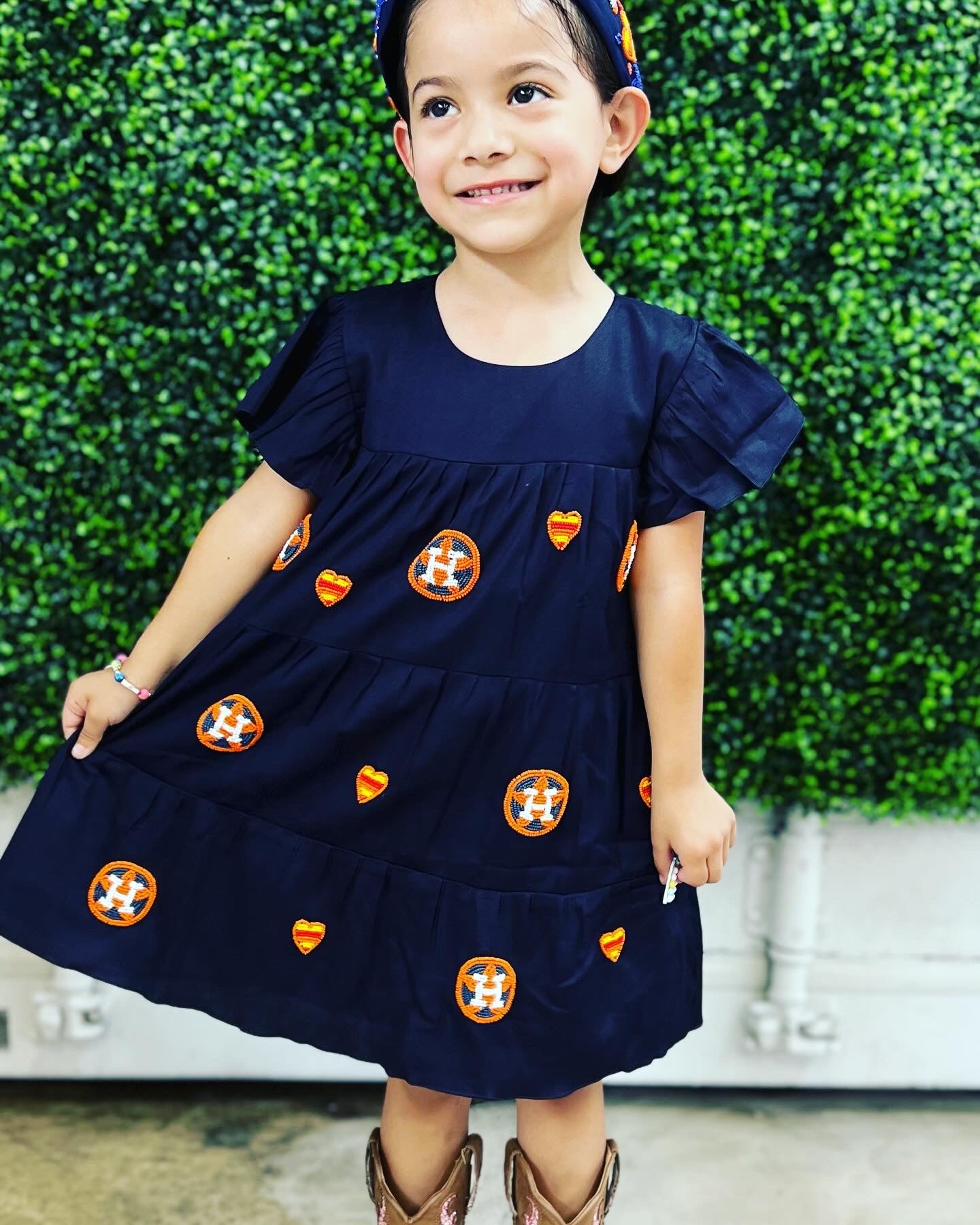 WH Kids Astros Beaded Dress