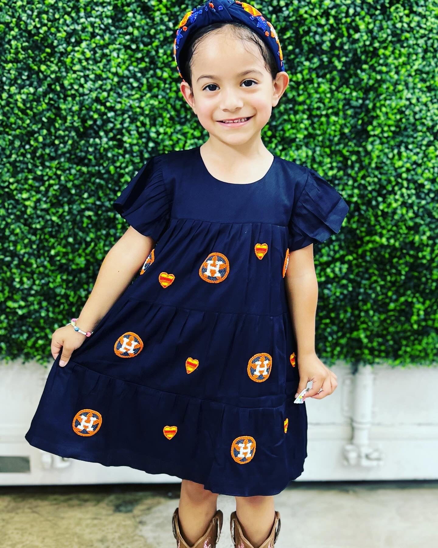 WH Kids Astros Beaded Dress