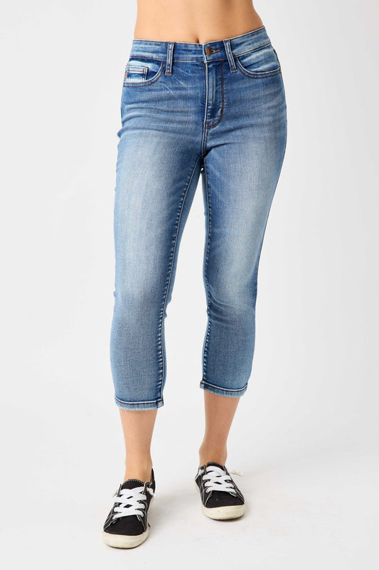 Judy Blue Mid Rise Skinny Capri - 72114