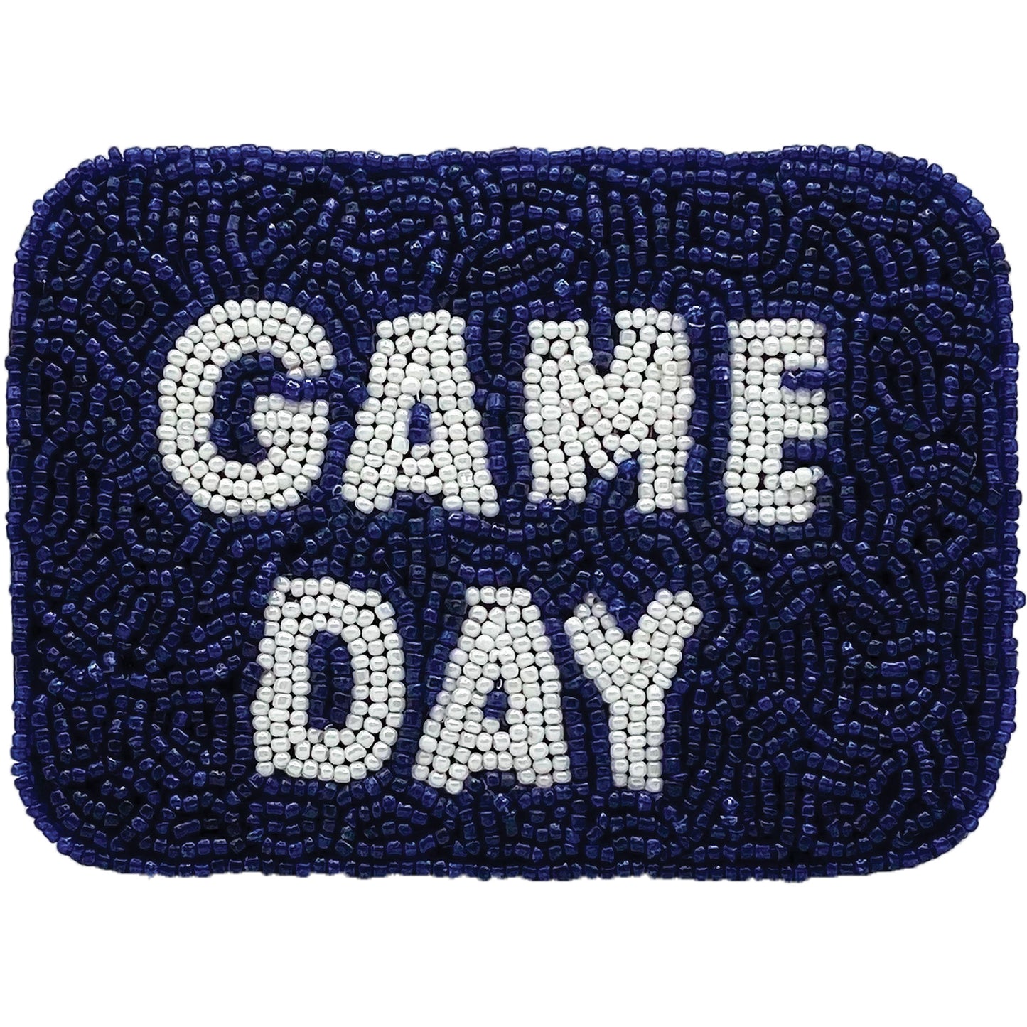 Blue Beaded Game Day Card Holder