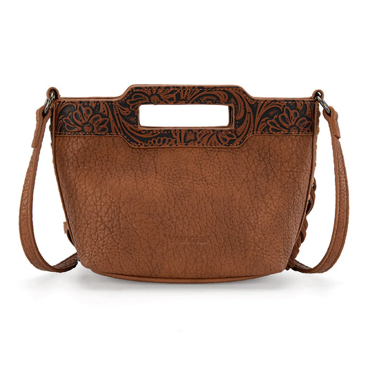 Wrangler Genuine Cowhide Top Handle Fringe Crossbody