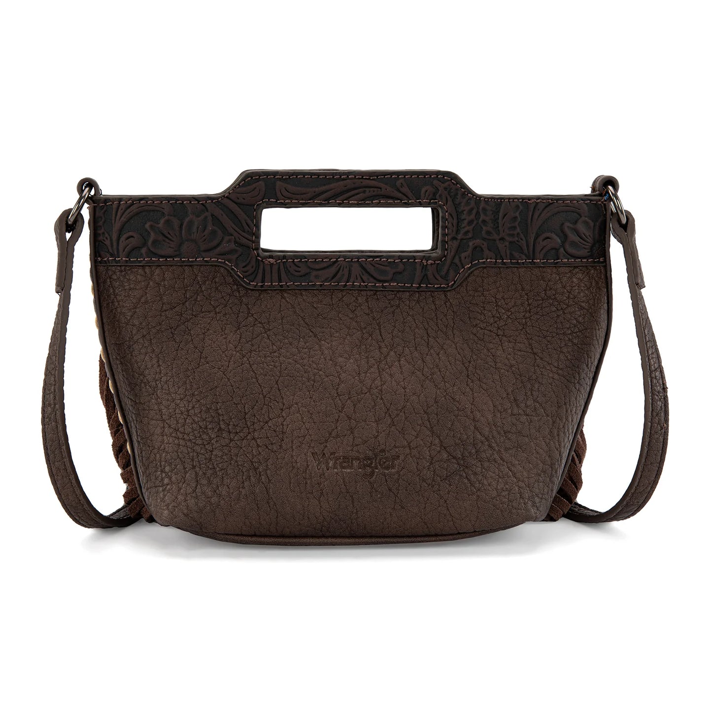 Wrangler Genuine Cowhide Top Handle Fringe Crossbody