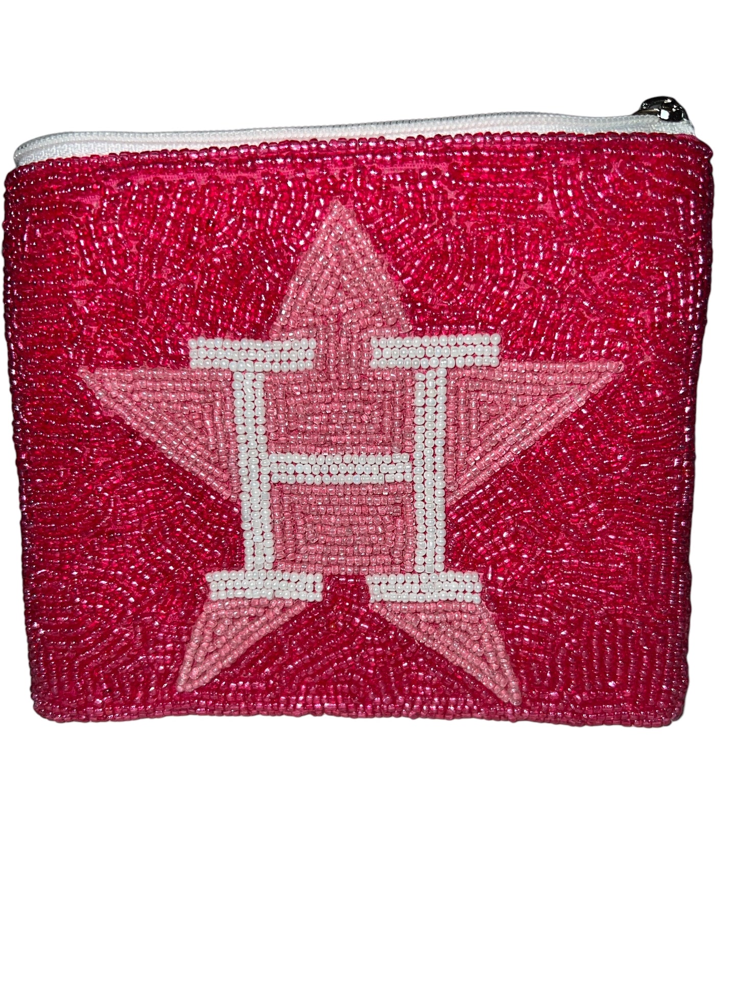 Beaded Game Day Coin Purse - Houston/A&M/Pink Astros