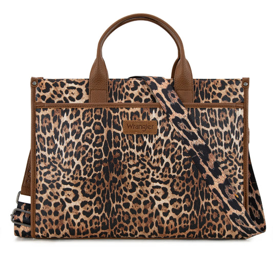 Wrangler Carry-All Large Tote Work Tote /Crossbody - Leopard