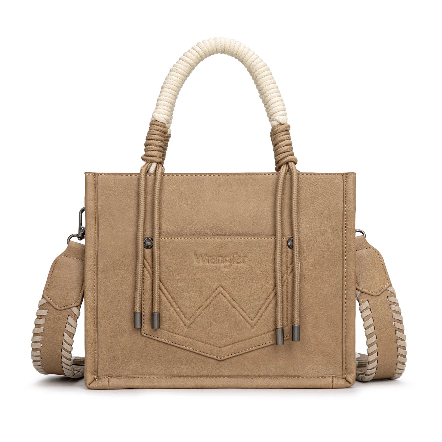 Wrangler Cow Print Tote/Crossbody - Khaki