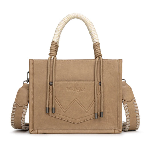 Wrangler Cow Print Tote/Crossbody - Khaki